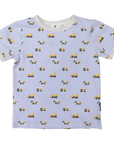 Cotton PJs Trucks and Diggers Print Blue