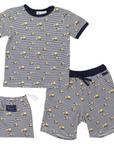 Cotton PJs Trucks and Diggers Print Navy