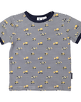 Cotton PJs Trucks and Diggers Print Navy