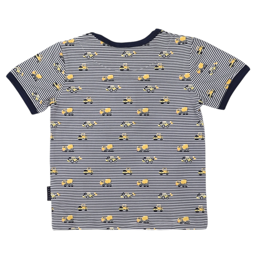 Cotton PJs Trucks and Diggers Print Navy