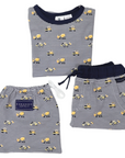 Cotton PJs Trucks and Diggers Print Navy