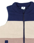 Contrast Knit Vest Brown