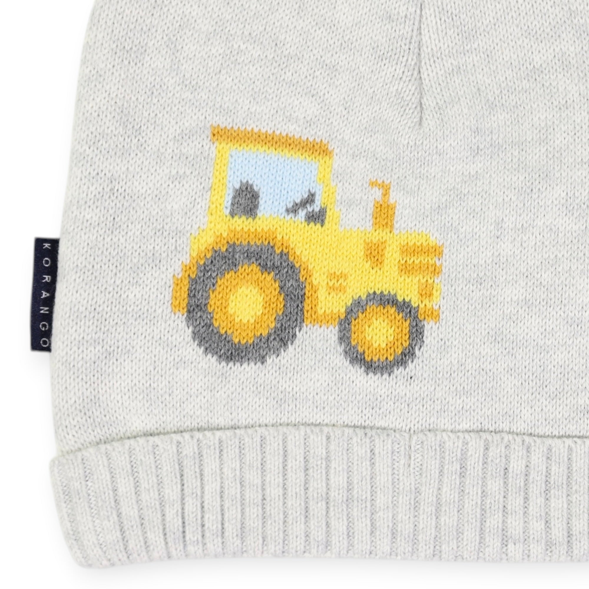 Tractor Beanie Grey Marle