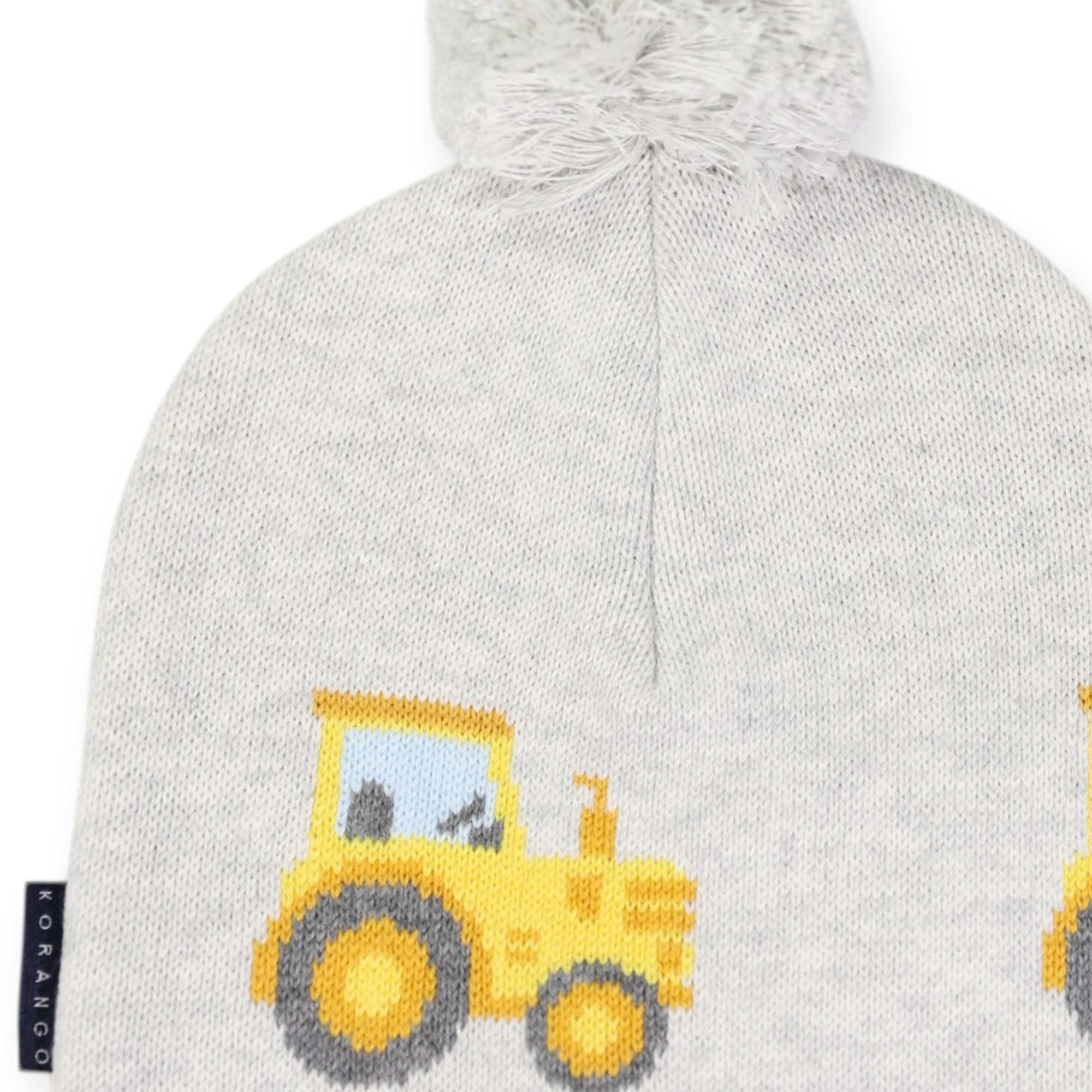 Tractor Beanie Grey Marle