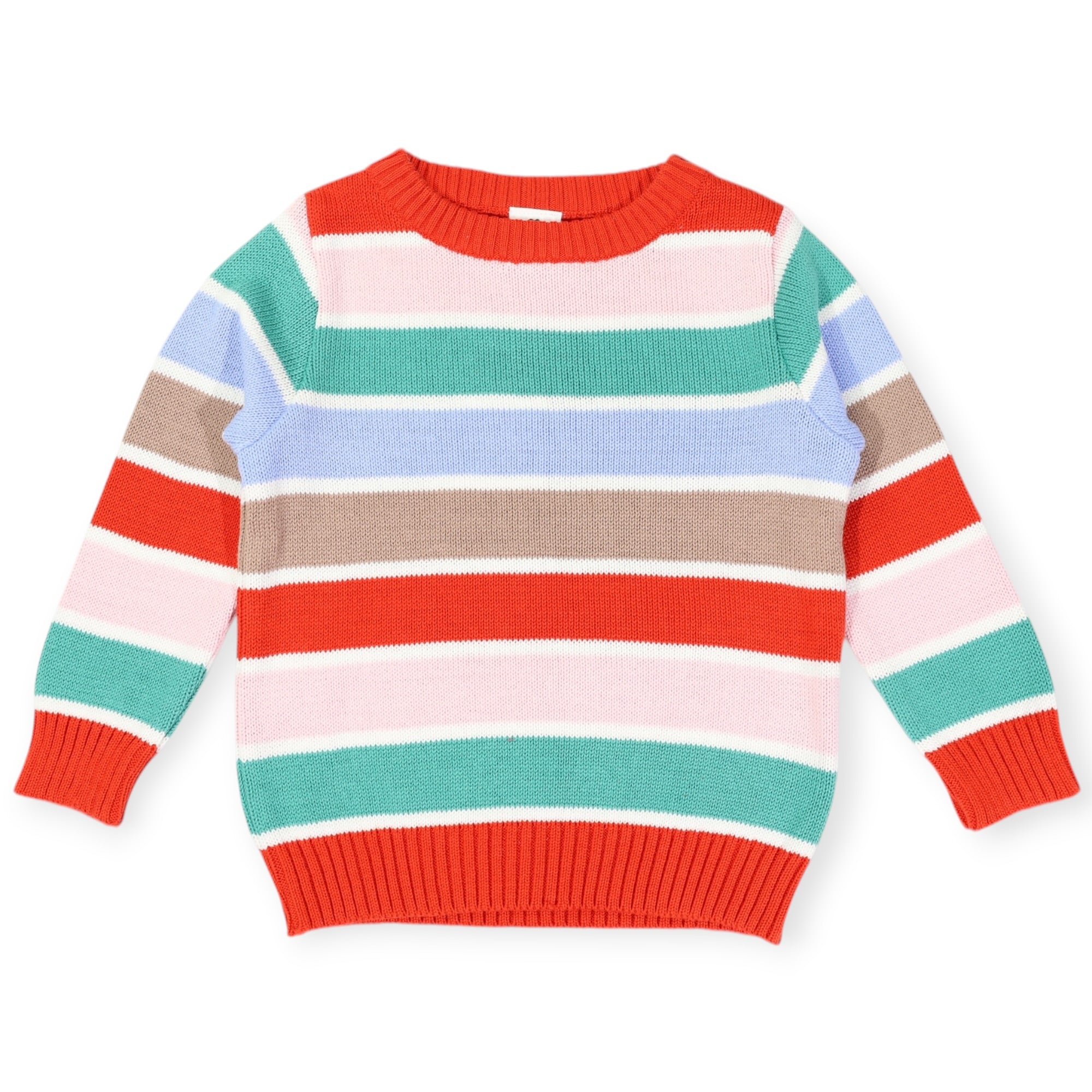 Striped Knit Sweater Brown