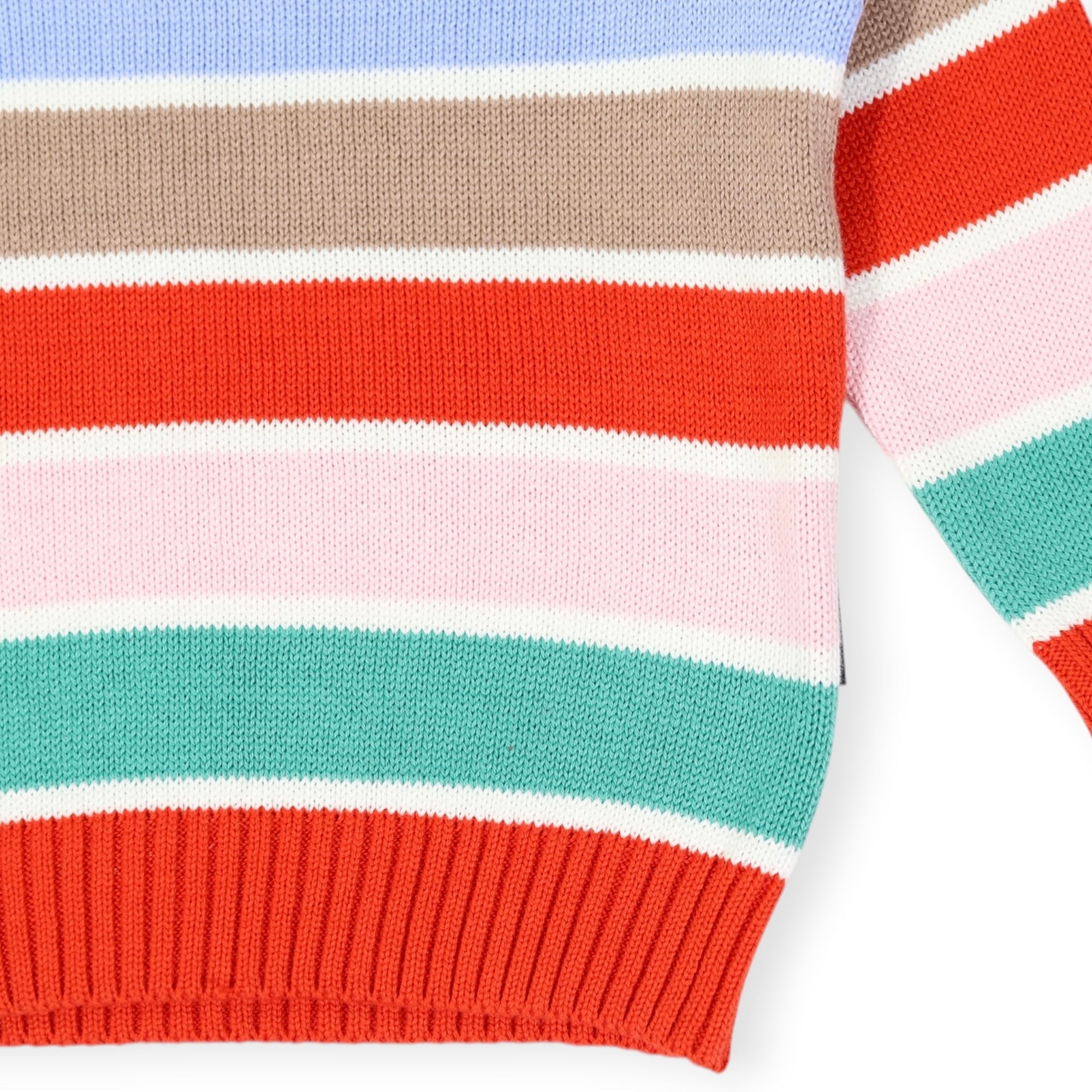 Striped Knit Sweater Brown