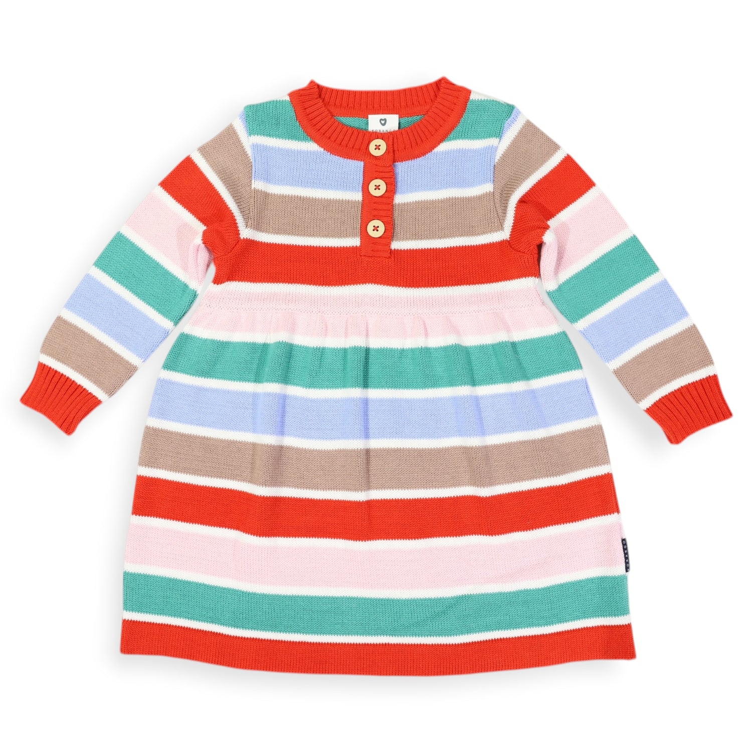 Striped Knit Dress Brown