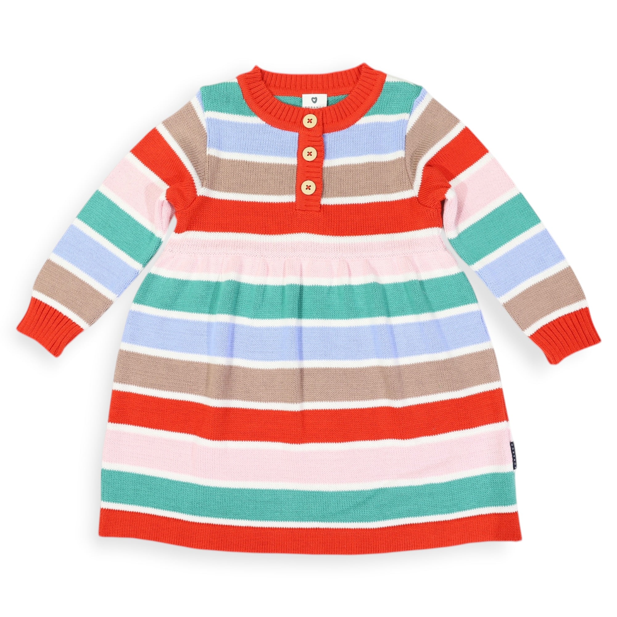 Striped Knit Dress Brown