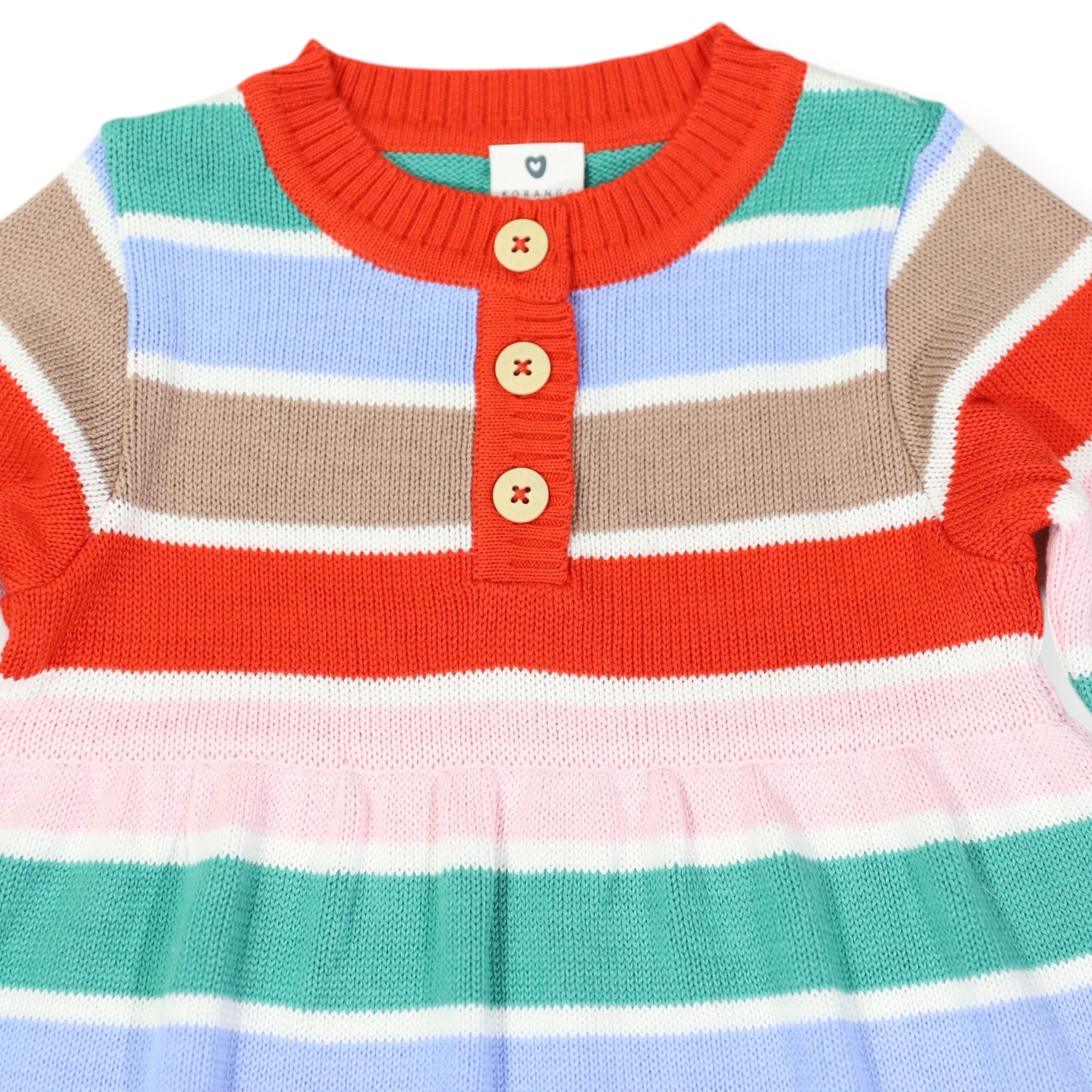 Striped Knit Dress Brown