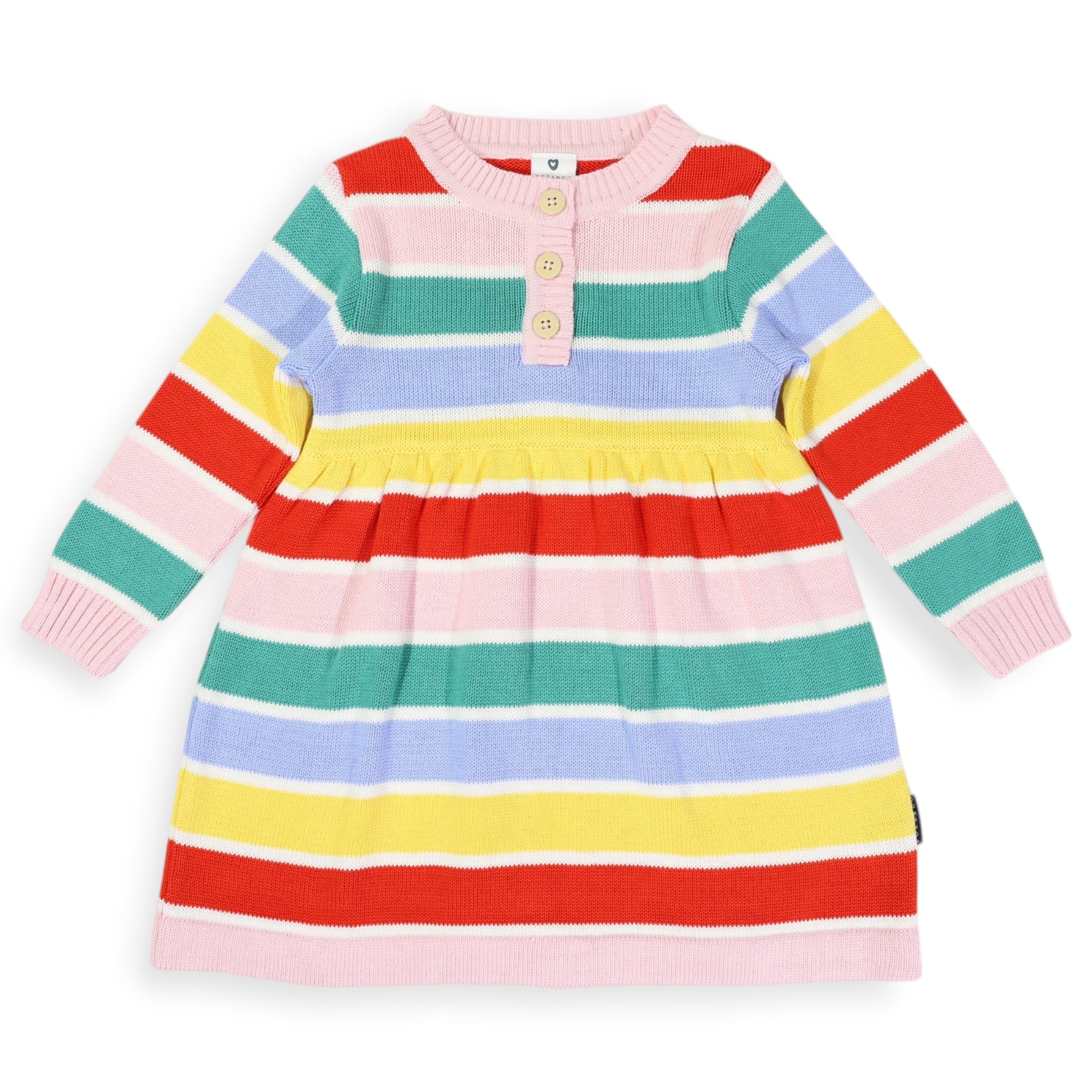 Striped Knit Dress Yellow