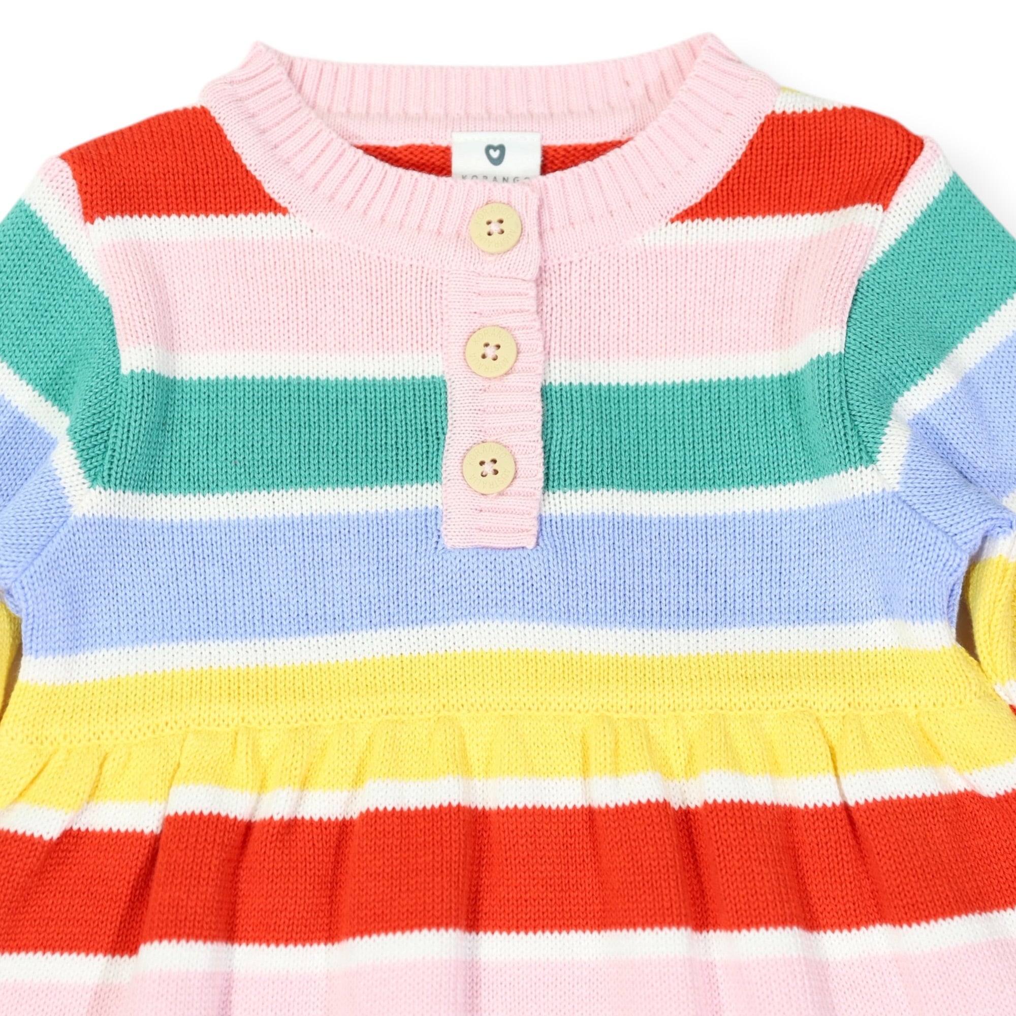 Striped Knit Dress Yellow