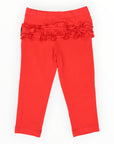 Cotton Legging with Ruffle Red