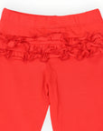 Cotton Legging with Ruffle Red