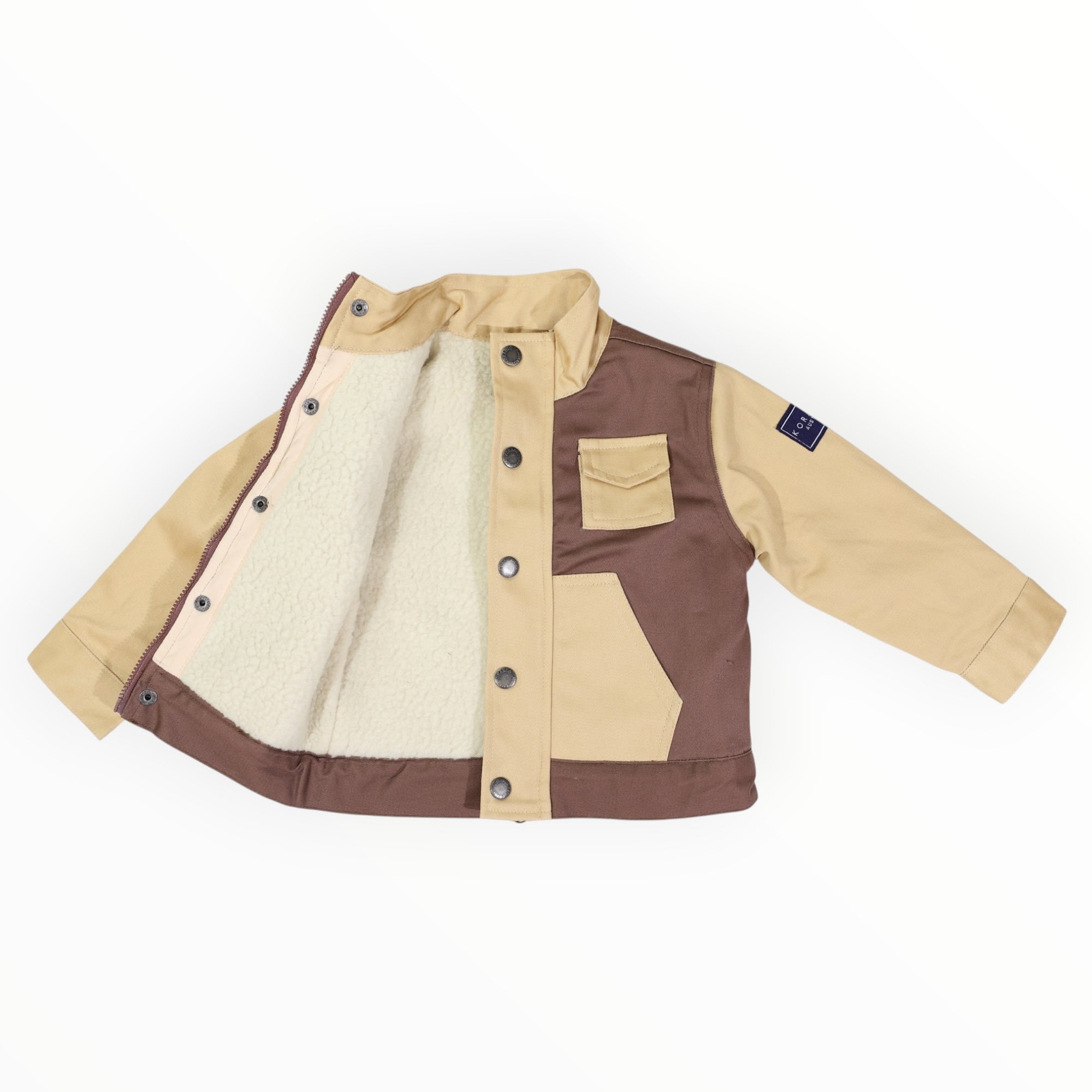 Sherpa Lined Twill Jacket Sand