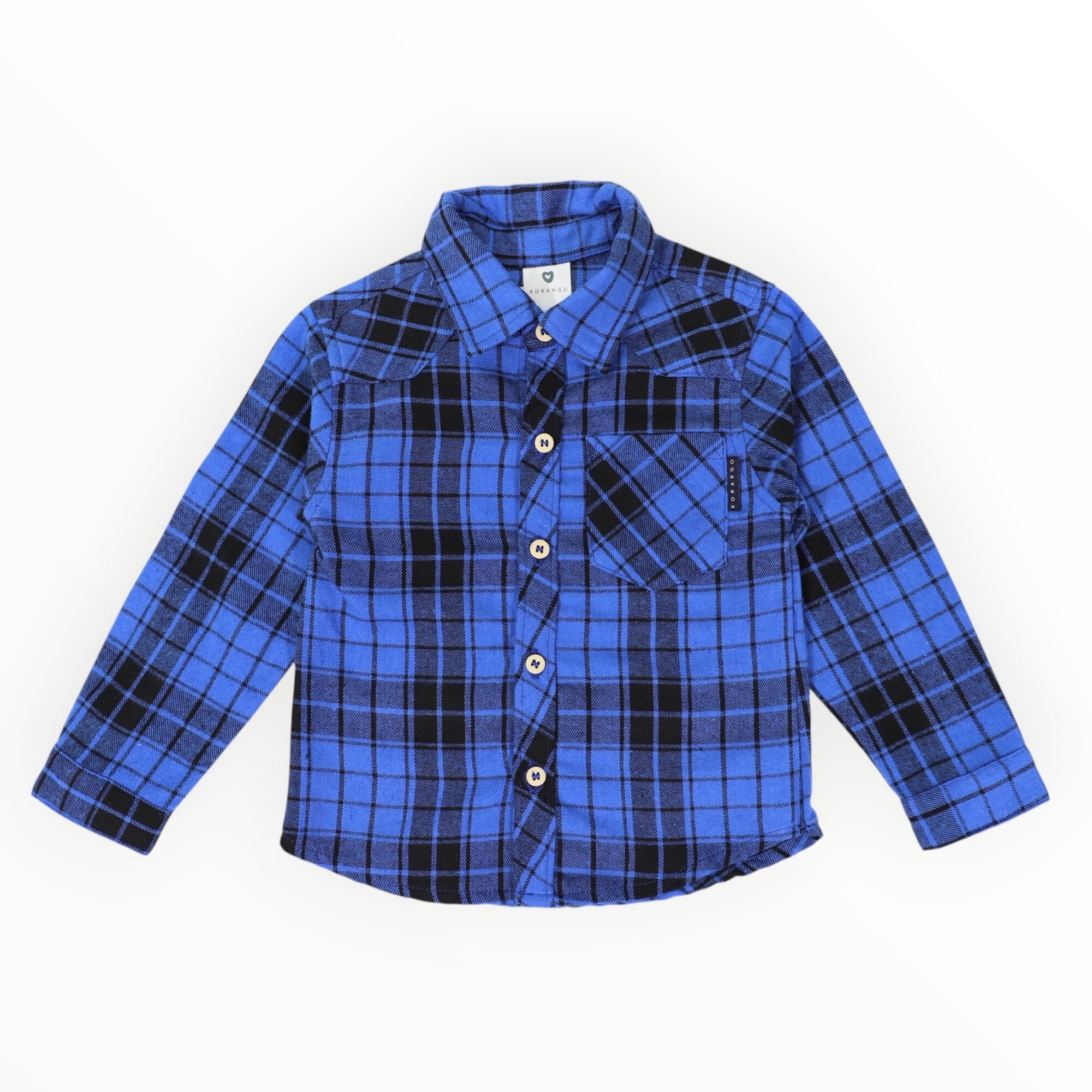 Cotton Flannel Shirt Blue