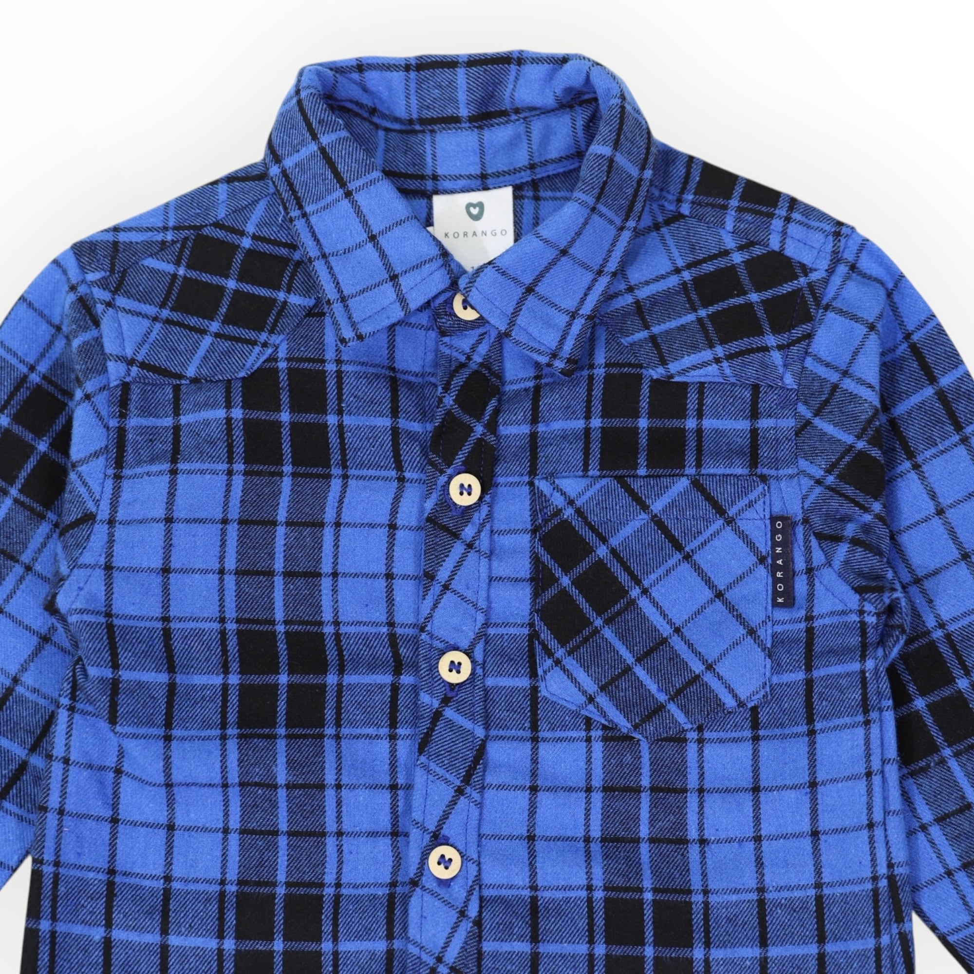 Cotton Flannel Shirt Blue