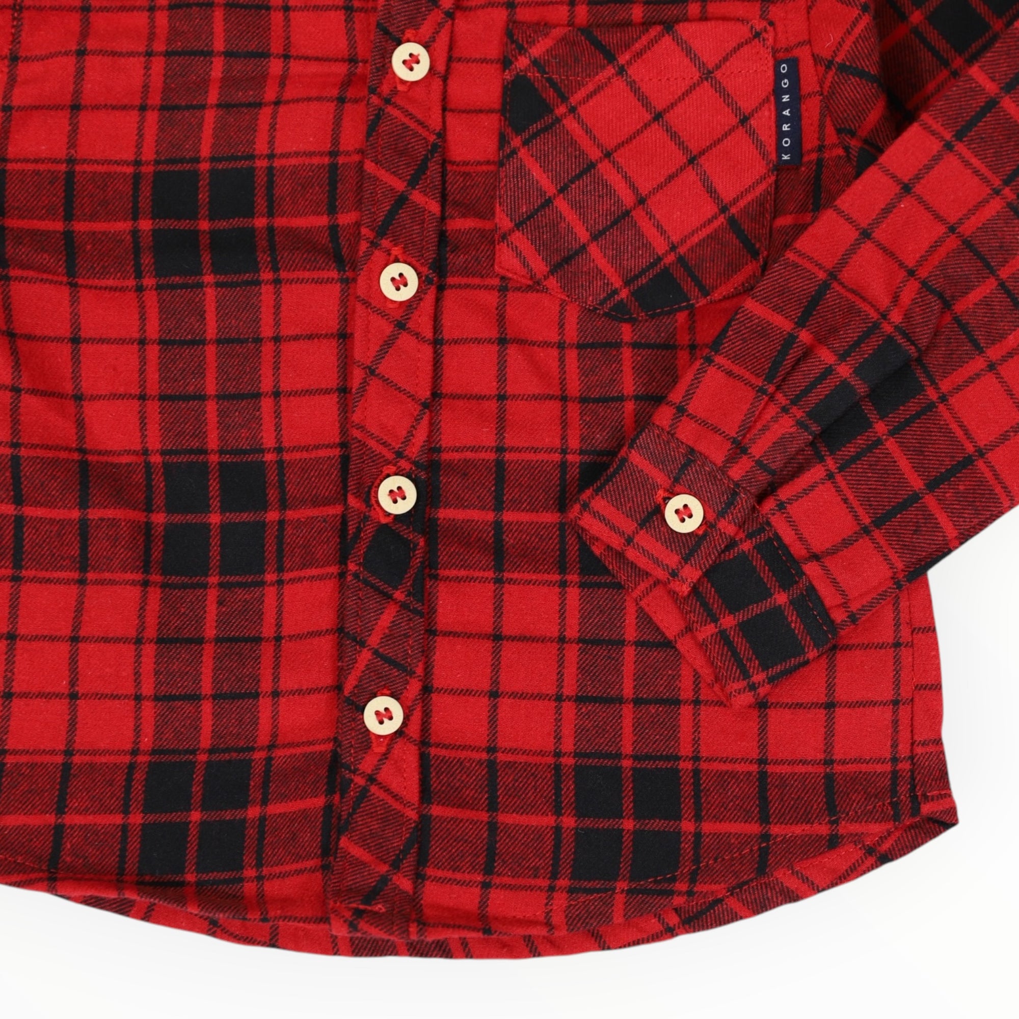 Cotton Flannel Shirt Red