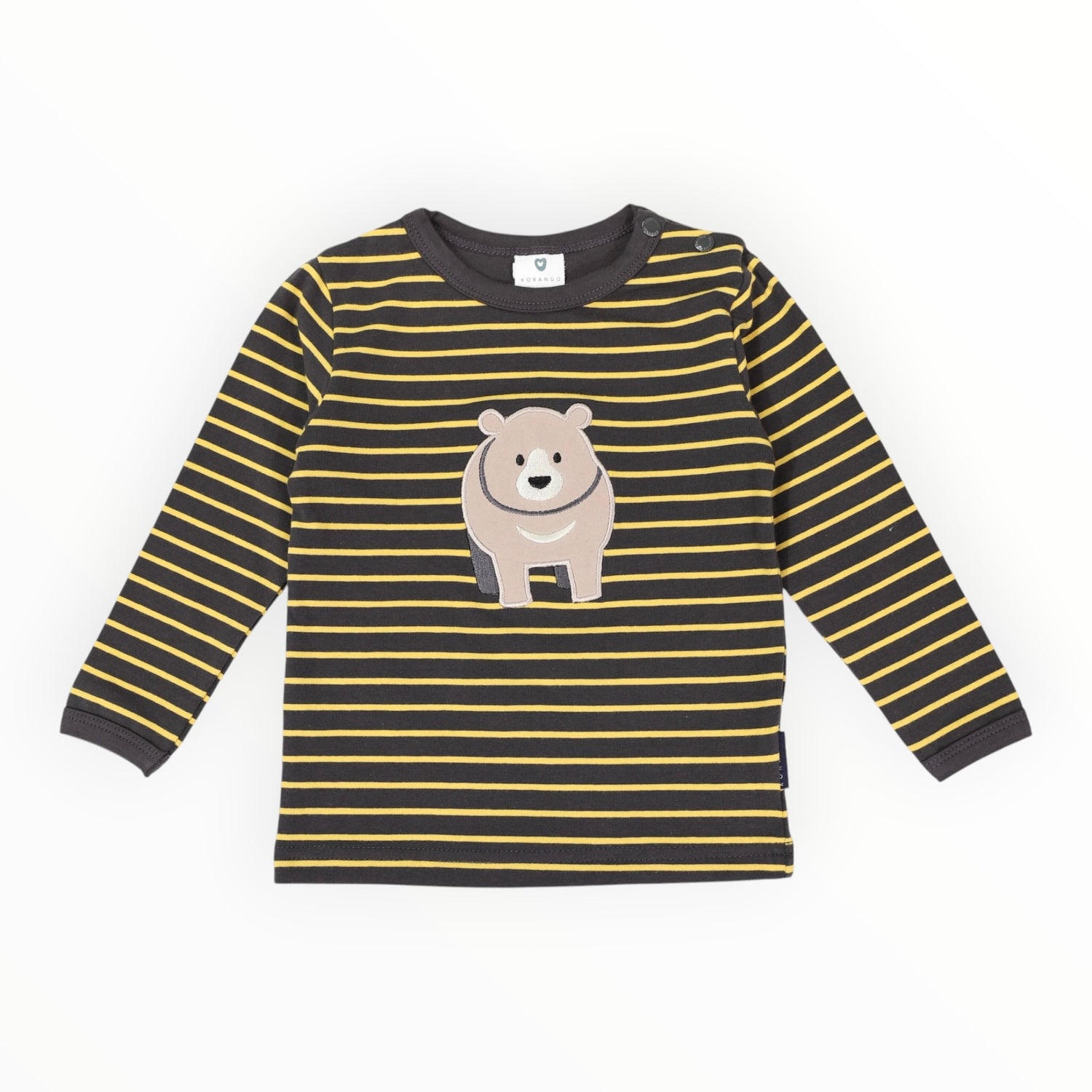 Bear Striped Top Charcoal