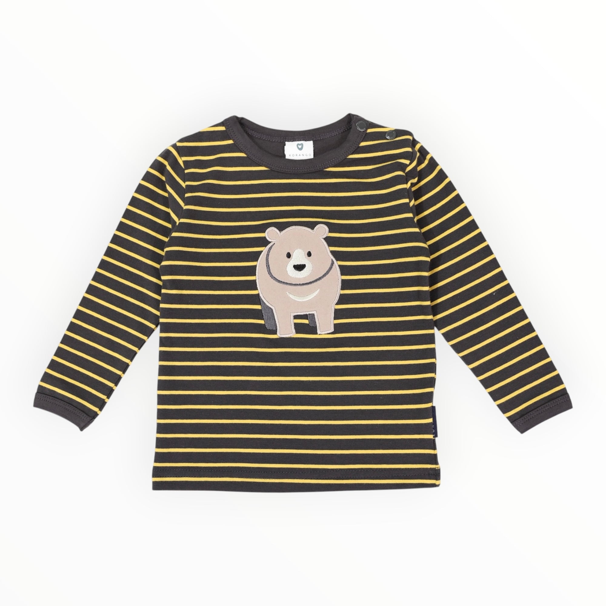 Bear Striped Top Charcoal