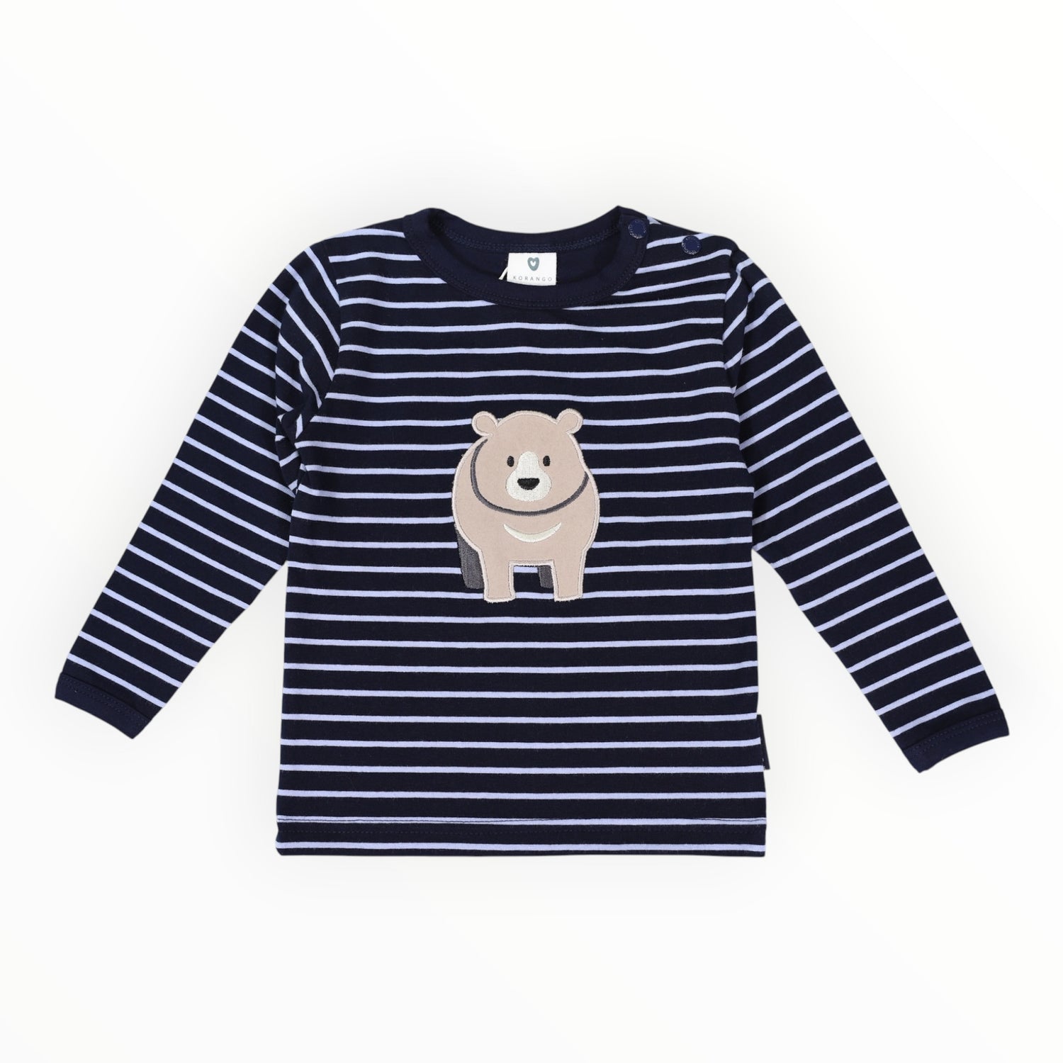 Bear Striped Top Blue