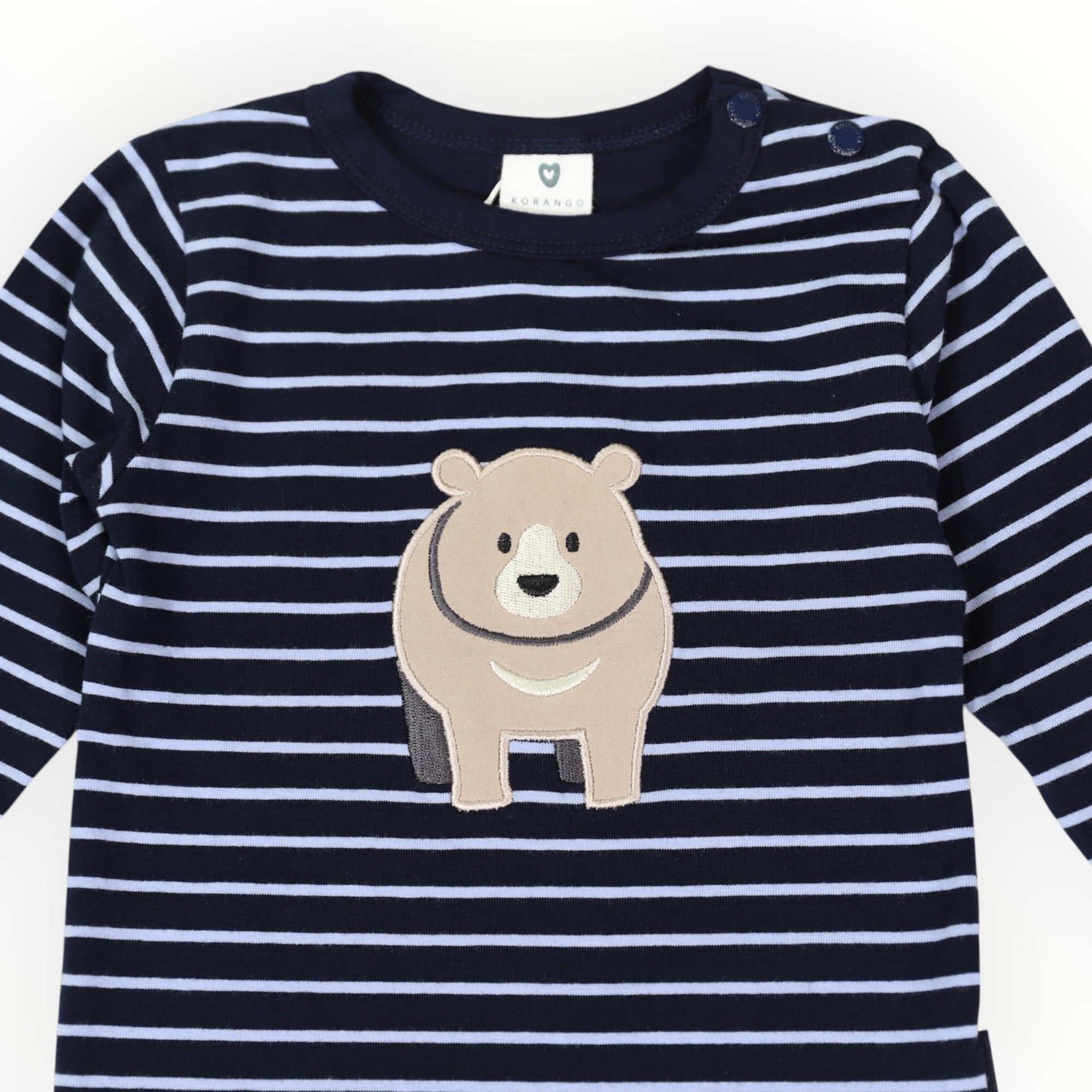 Bear Striped Top Blue