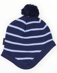 Cotton Striped Beanie Blue Stripe