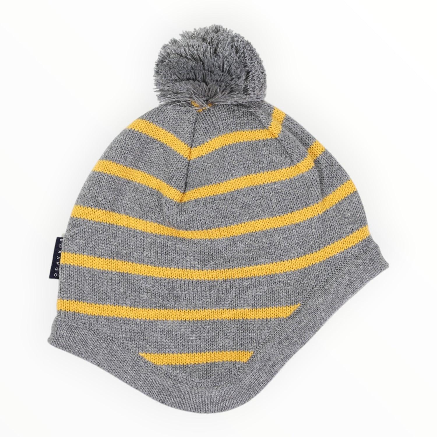 Cotton Striped Beanie Mustard Stripe