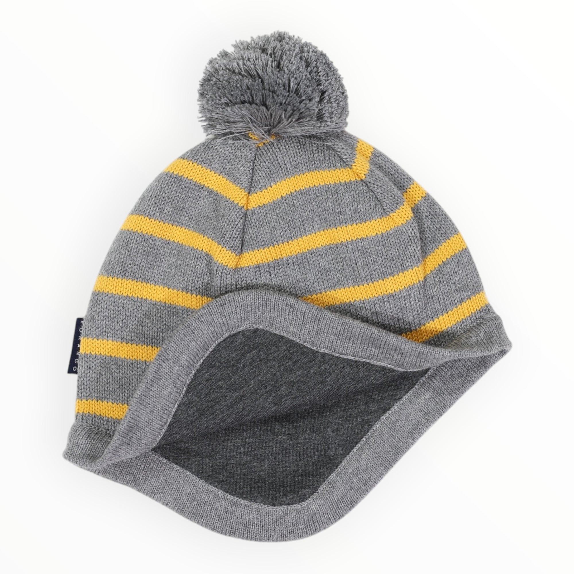 Cotton Striped Beanie Mustard Stripe