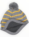 Cotton Striped Beanie Mustard Stripe