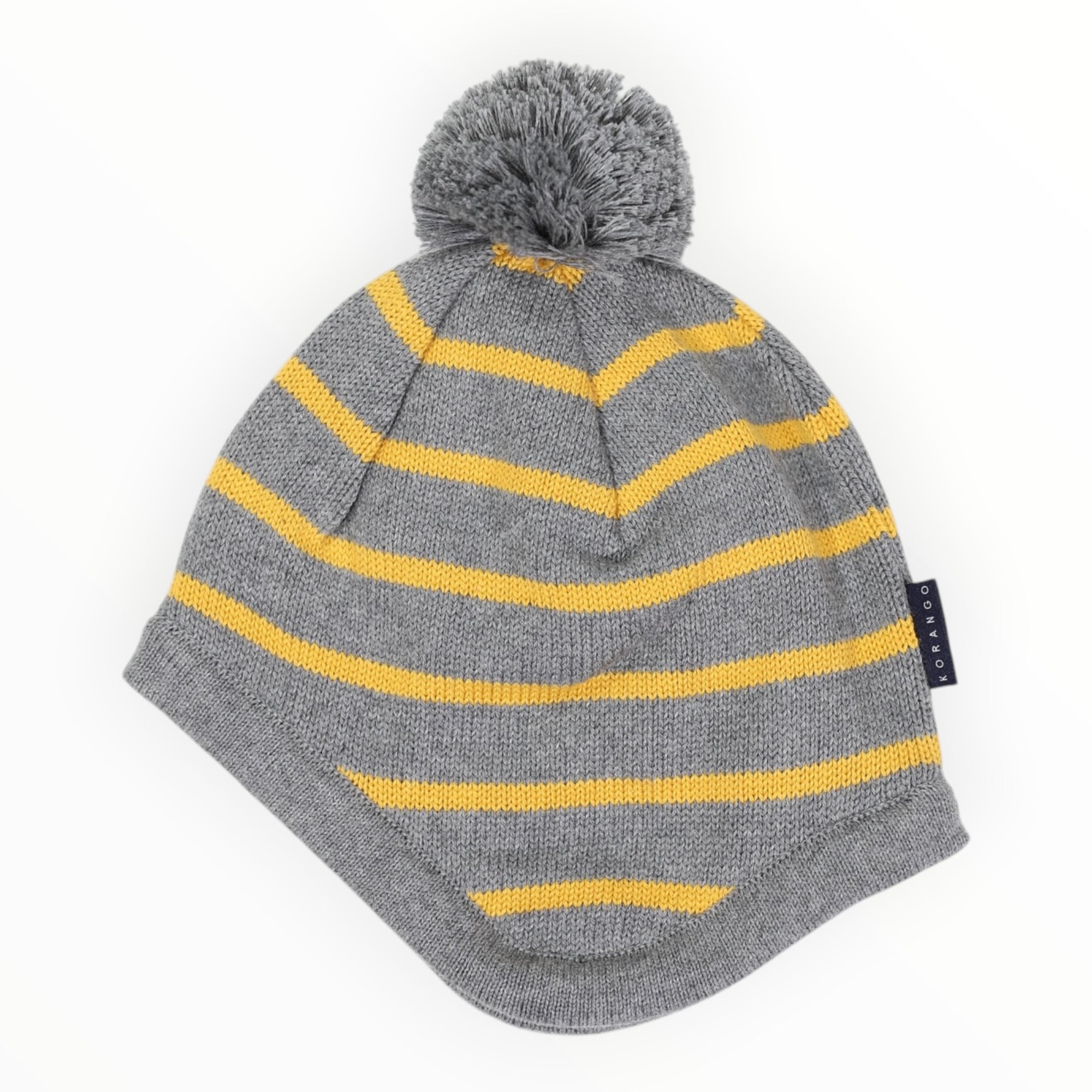 Cotton Striped Beanie Mustard Stripe