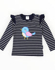 Pretty Bird Striped Top Navy
