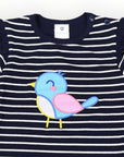 Pretty Bird Striped Top Navy