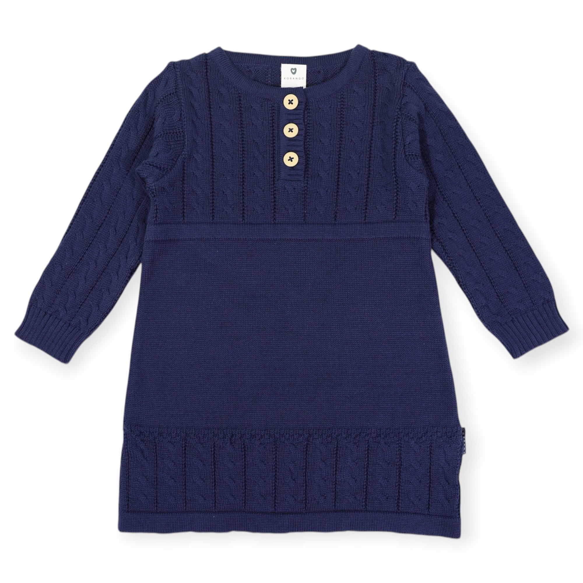 Cable Knit Dress Navy