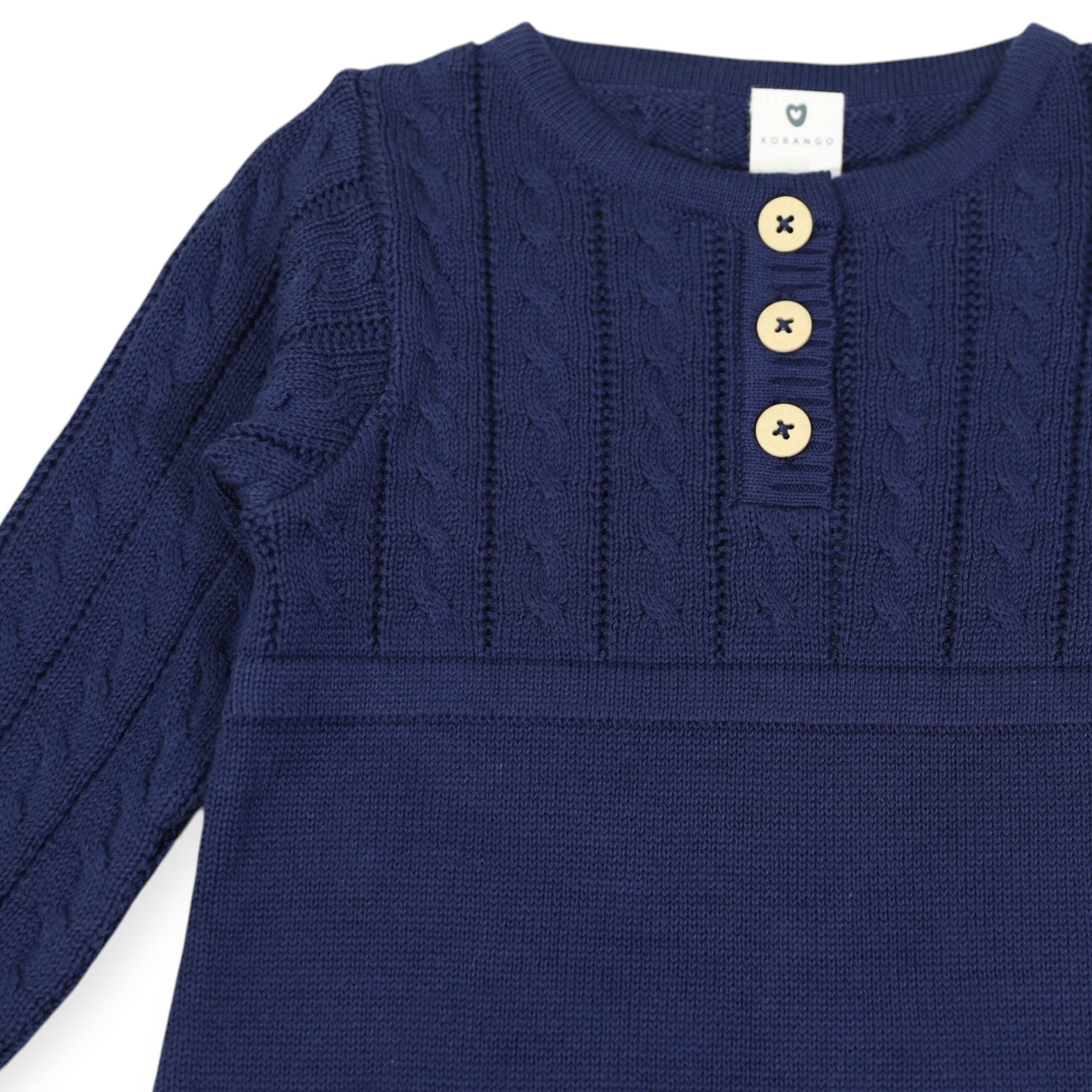Cable Knit Dress Navy