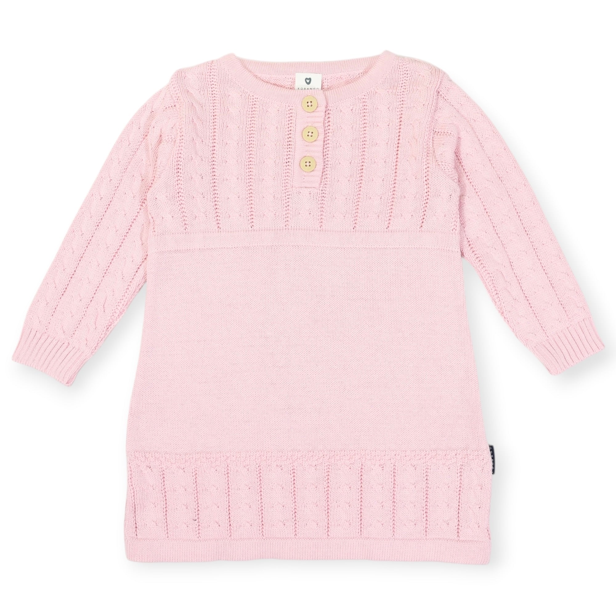 Cable Knit Dress Pink