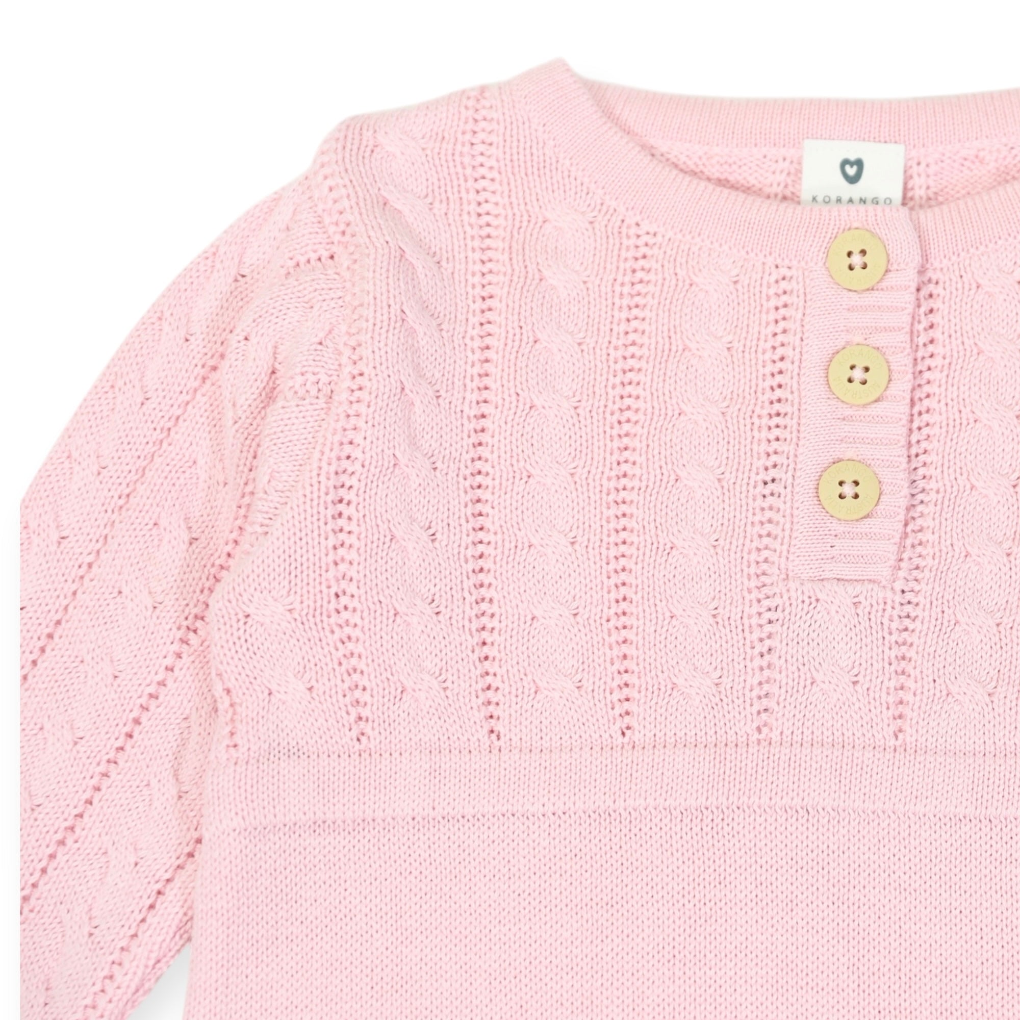 Cable Knit Dress Pink