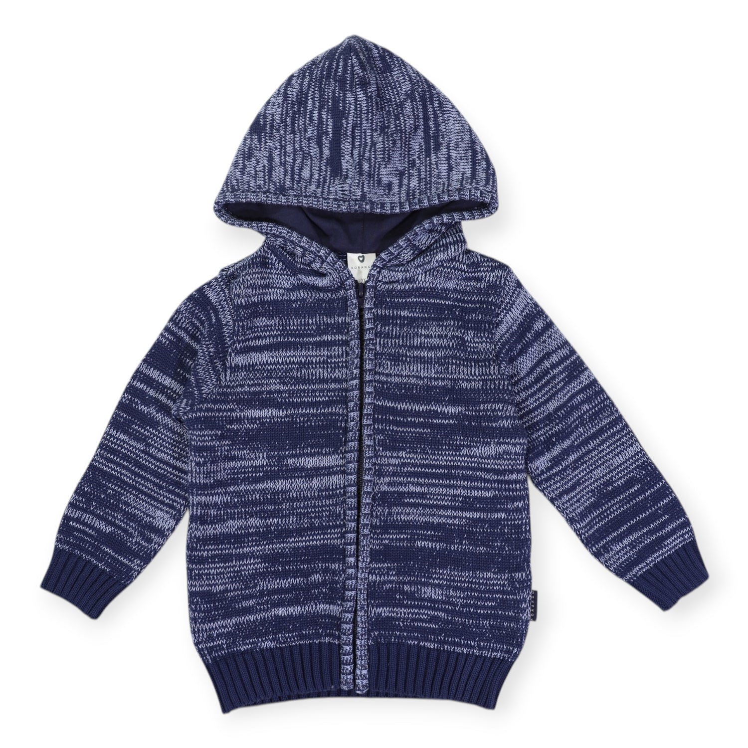 Fleck Knit Zip Jacket Blue