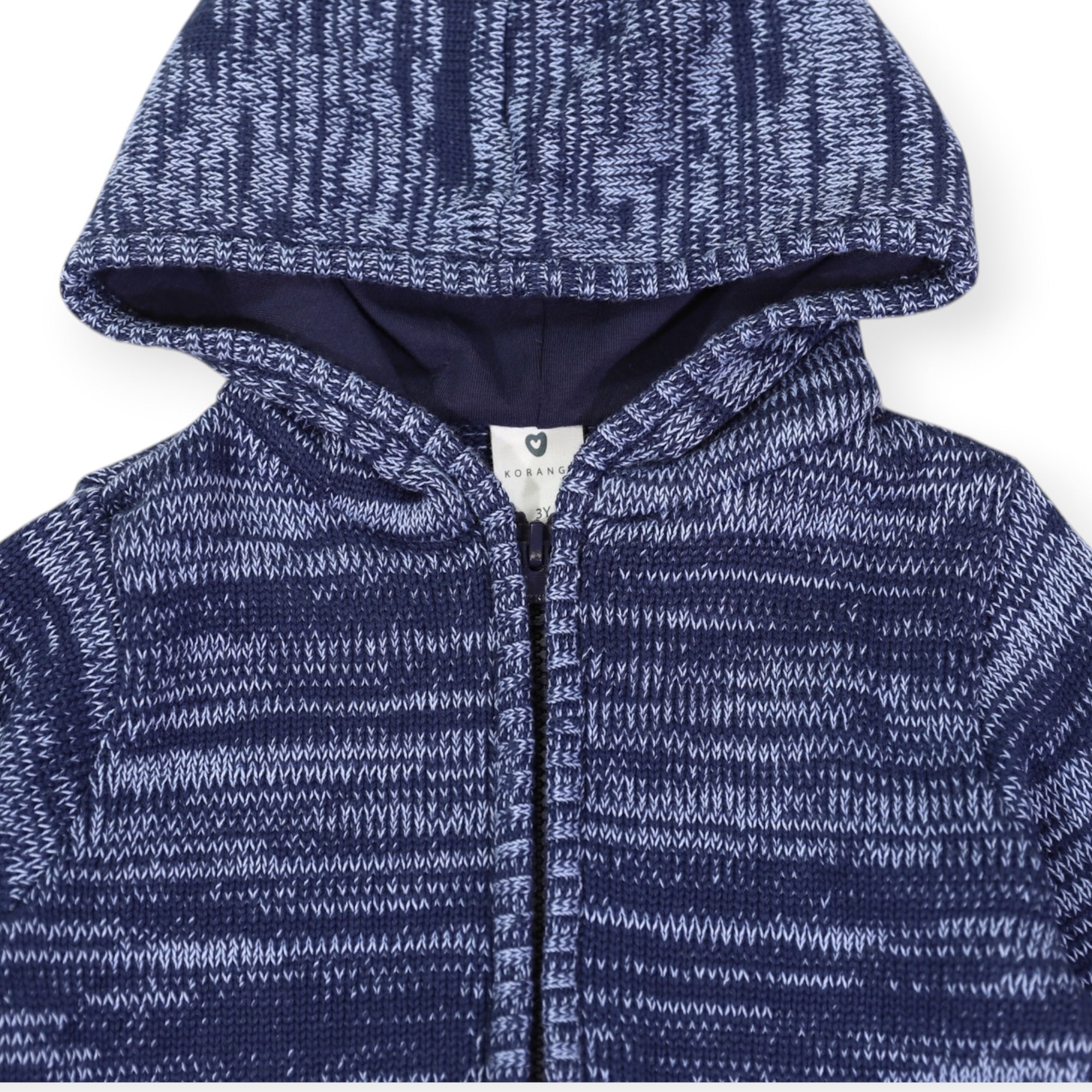 Fleck Knit Zip Jacket Blue