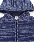 Fleck Knit Zip Jacket Blue