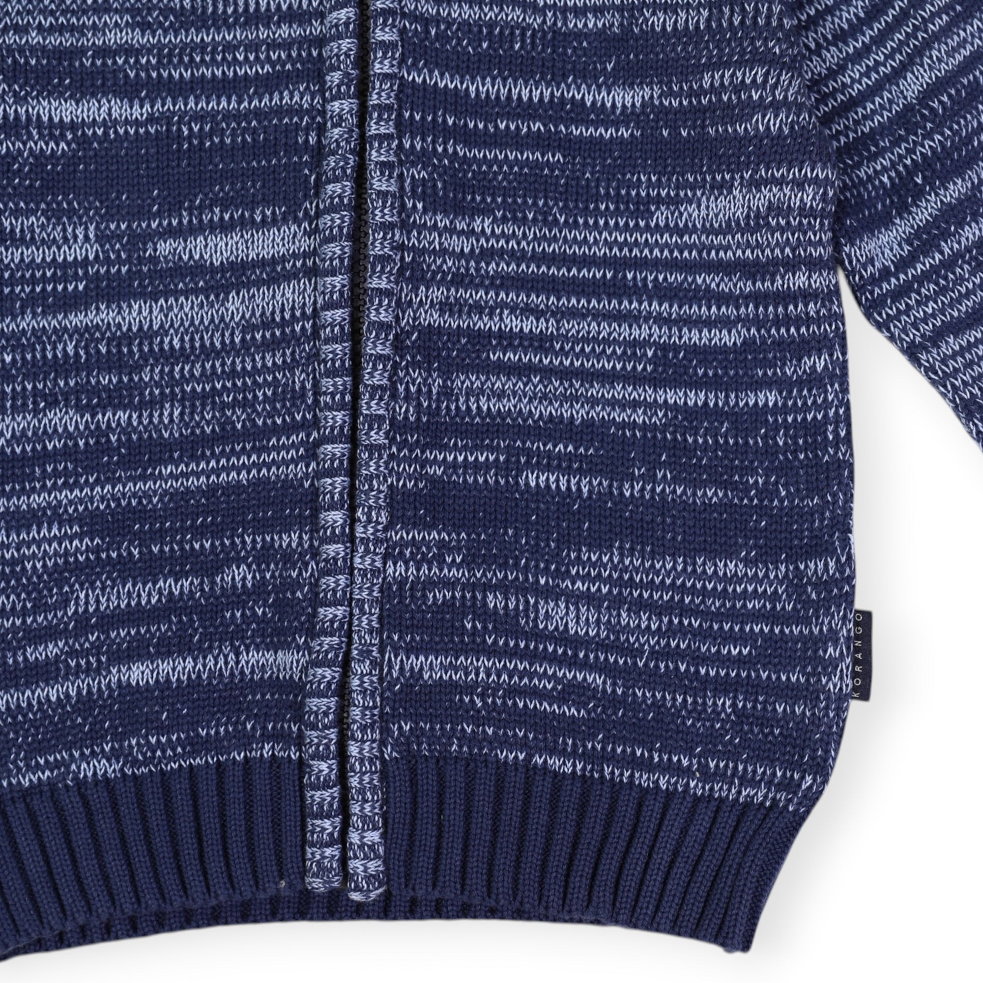 Fleck Knit Zip Jacket Blue