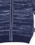 Fleck Knit Zip Jacket Blue