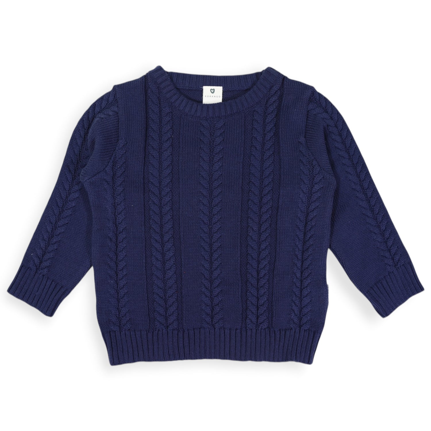 Classic Winter Cable Knit Sweater Navy
