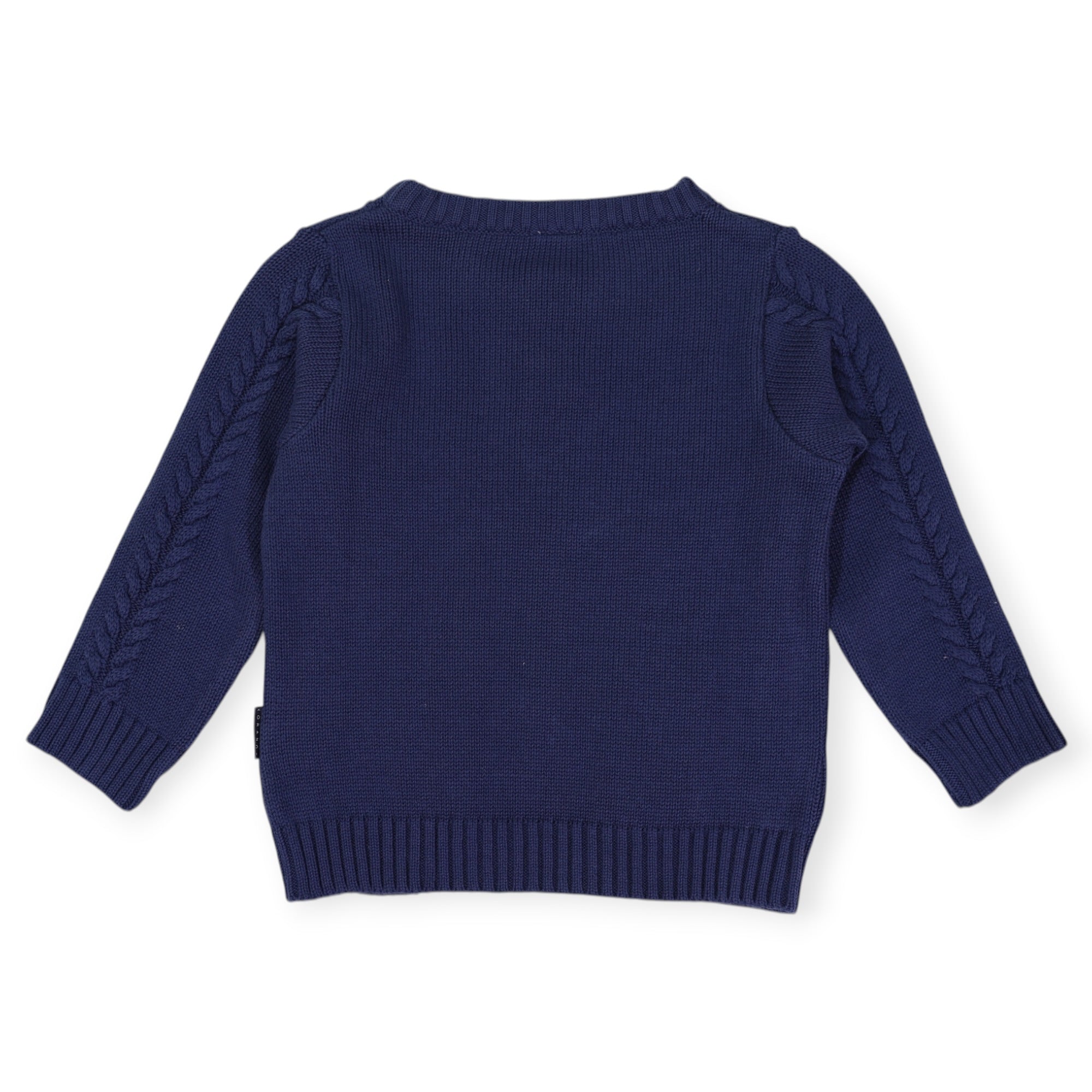 Classic Winter Cable Knit Sweater Navy