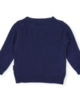 Classic Winter Cable Knit Sweater Navy