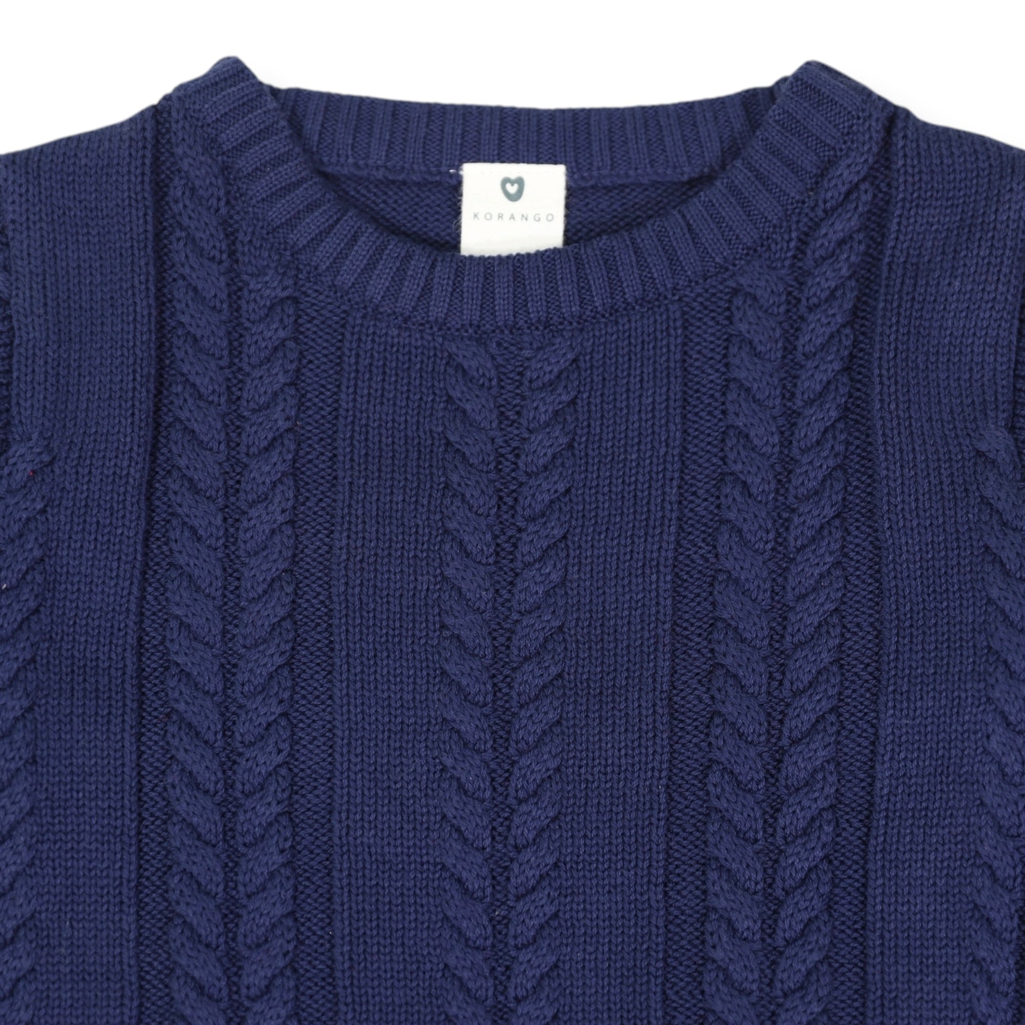 Classic Winter Cable Knit Sweater Navy