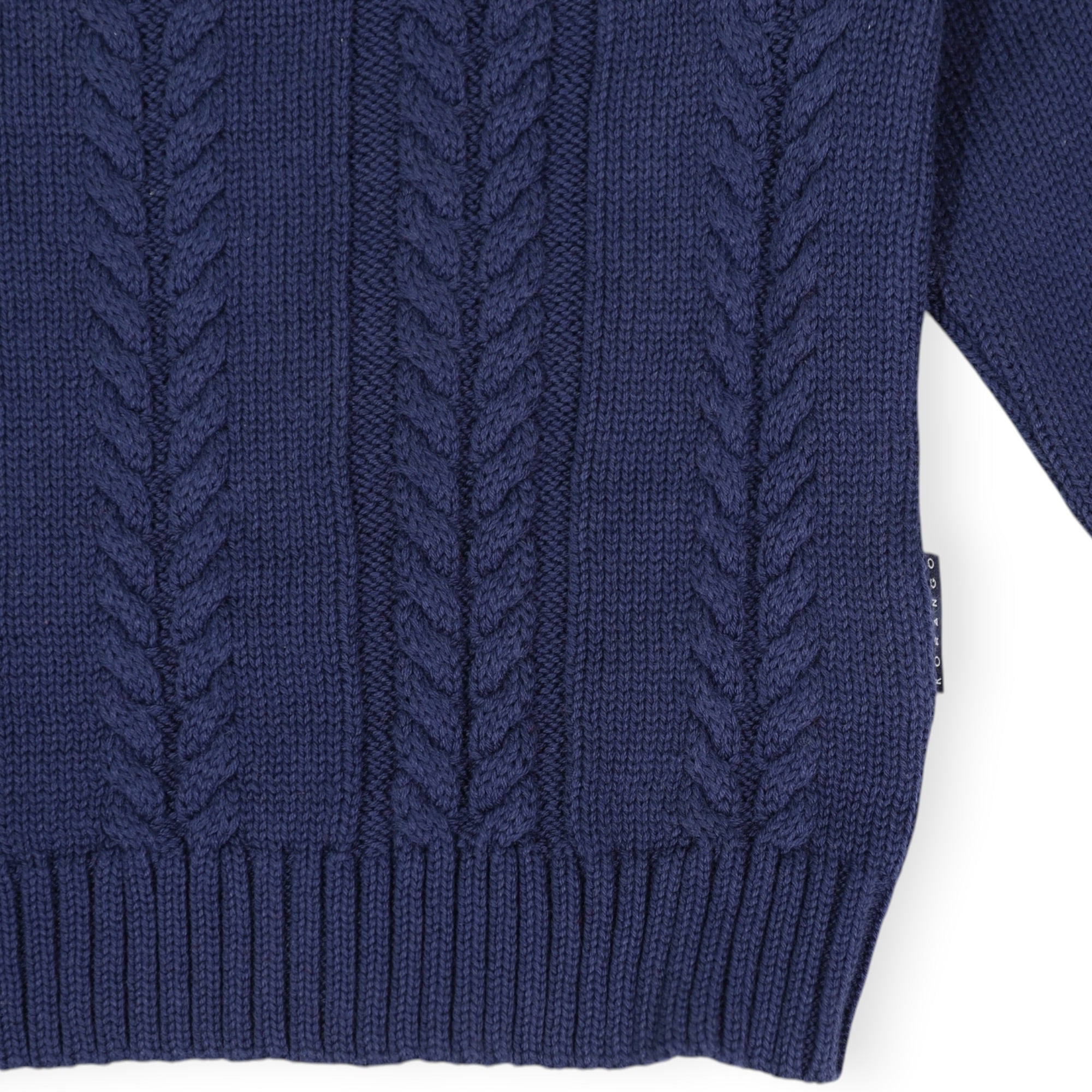 Classic Winter Cable Knit Sweater Navy