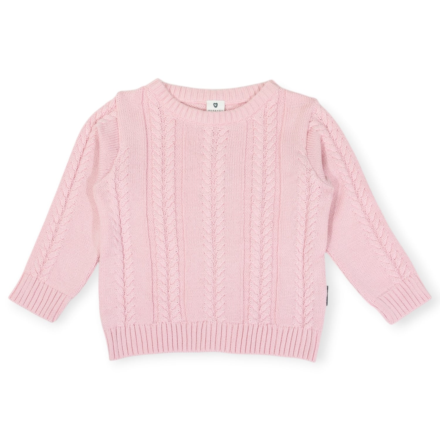 Classic Winter Cable Knit Sweater Pink