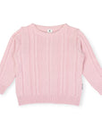 Classic Winter Cable Knit Sweater Pink