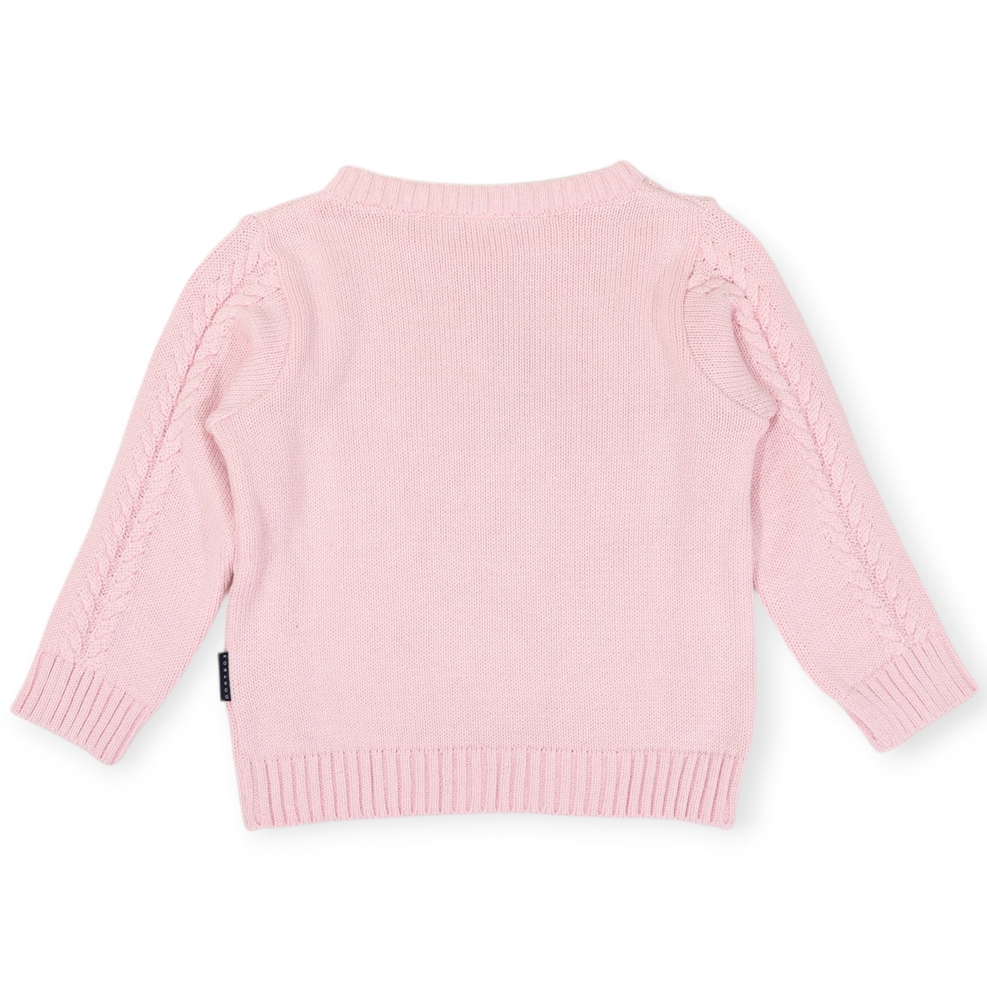 Classic Winter Cable Knit Sweater Pink
