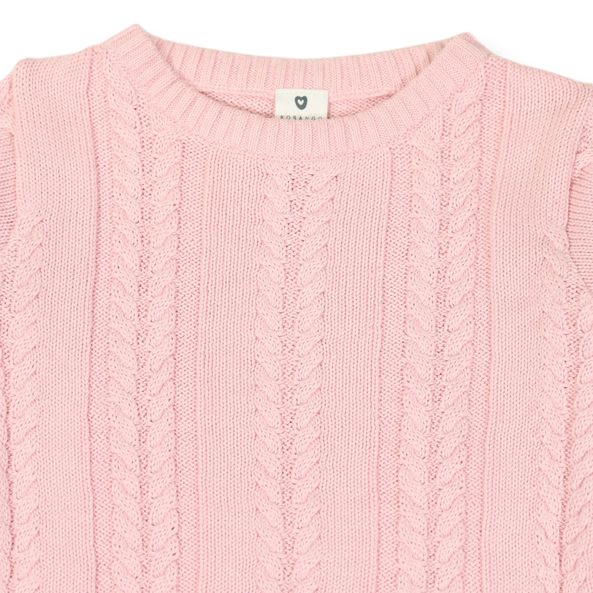 Classic Winter Cable Knit Sweater Pink